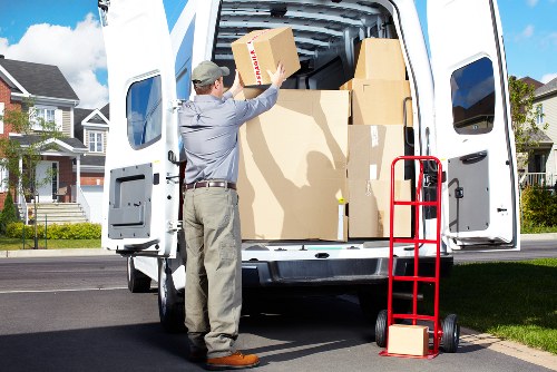 Business inventory arranged in a Preston storage unit